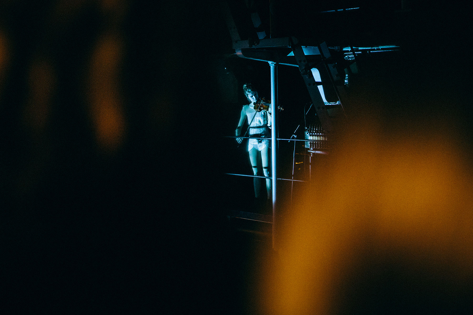 Picture from FROST festival 2013. Efterklang playing live at the museum Dieselhouse, which contains the worlds largest dieselmotor! Supported by We Like We