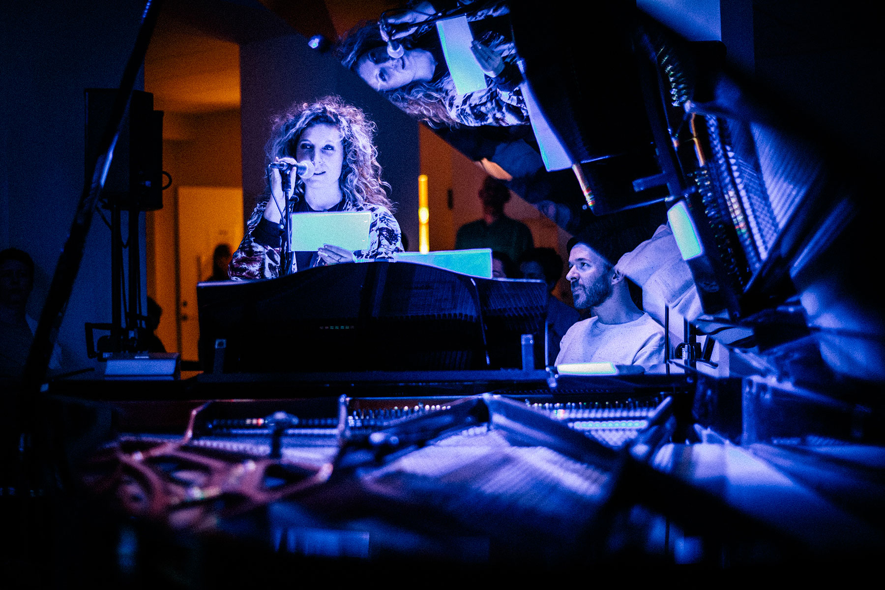 Picture from FROST festival 2013. Martin Ryum premiering his interpretations of Inger Christensen poems, at an intimate concert at Copenhagen Piano