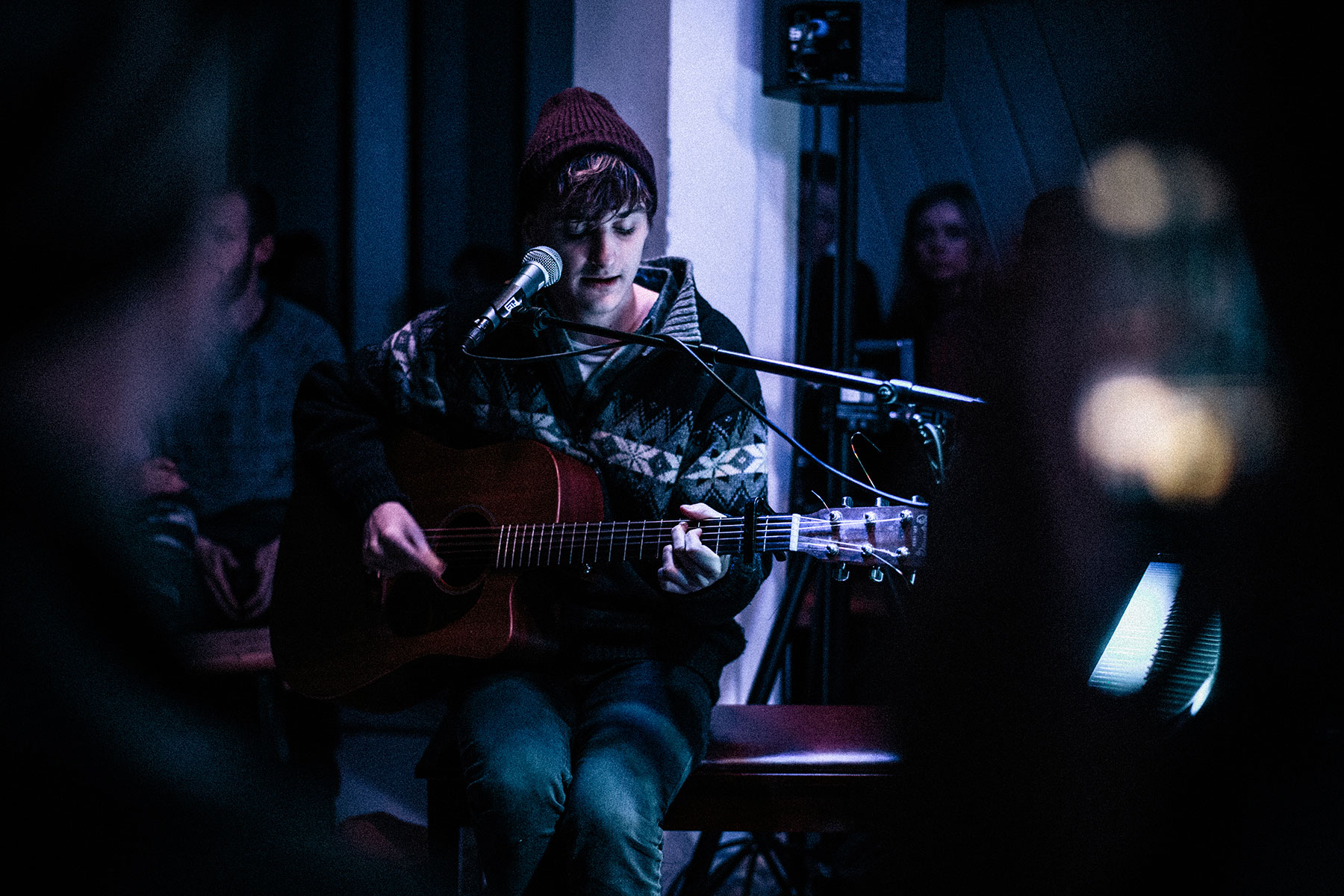 Picture from FROST festival 2013. Jacob Bellens playing a intimate solo show at Copenhagen Piano. Schultz and Forever warmed up, also with a solo show.