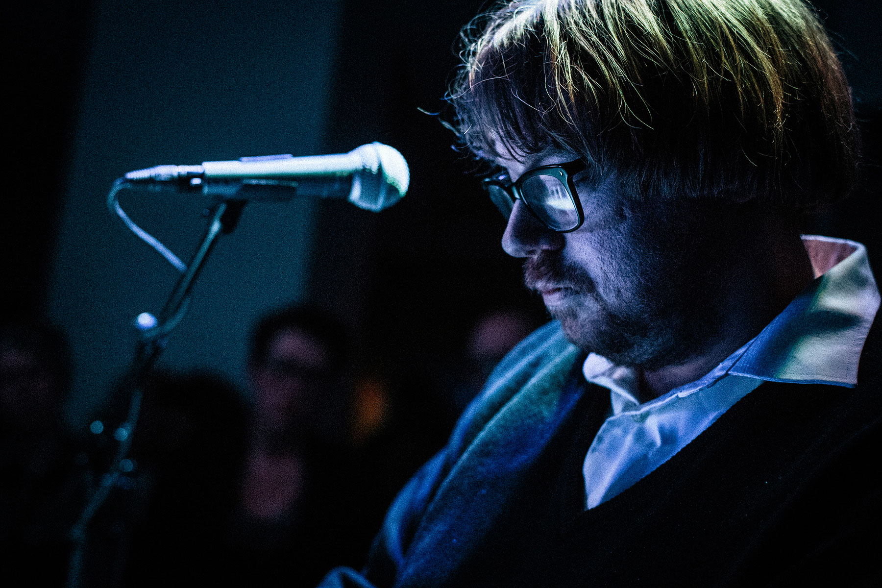 Picture from FROST festival 2013. Jacob Bellens playing a intimate solo show at Copenhagen Piano. Schultz and Forever warmed up, also with a solo show.