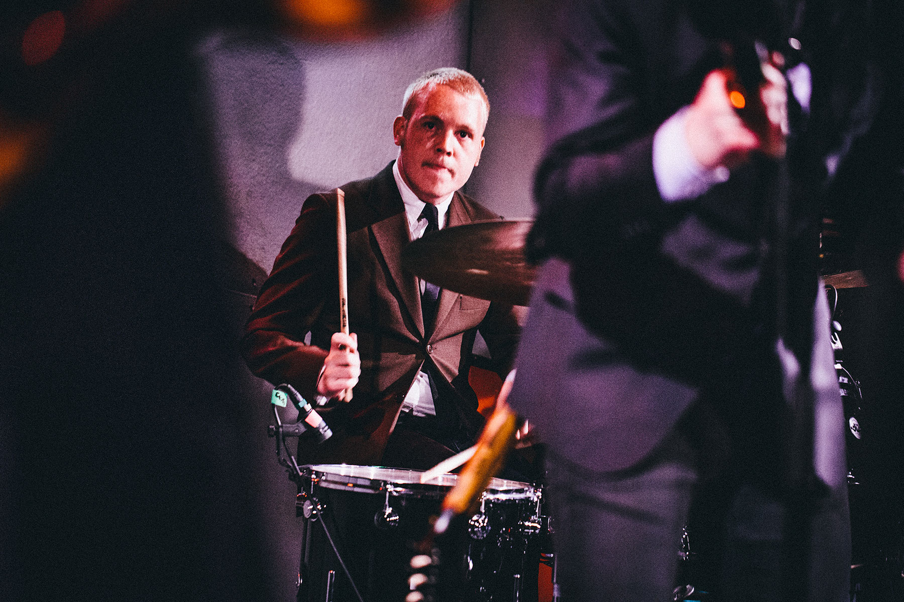 Photograph from Tivoli's Fredagsrock Festival 2013, here it's 60's Garagerockban The Youth performing in skærsilden