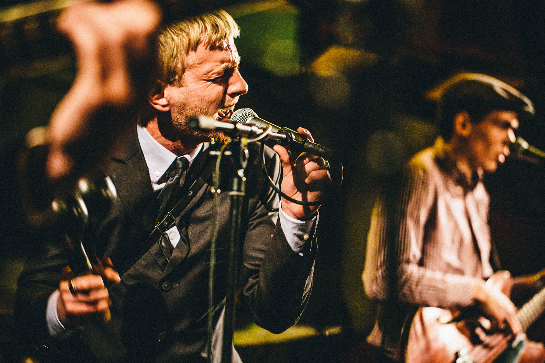 Photograph from Tivoli's Fredagsrock Festival 2013, here it's 60's Garagerockban The Youth performing in skærsilden