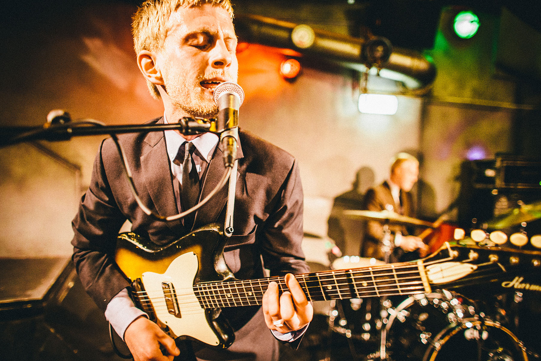 Photograph from Tivoli's Fredagsrock Festival 2013, here it's 60's Garagerockban The Youth performing in skærsilden